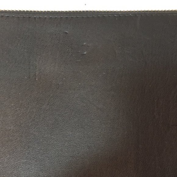 Calvin Klein Black Studded Leather Zip Pouch Wallet Purse 10" x 6" - Picture 9 of 13